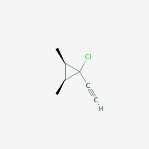 molecular formula C7H9Cl B062591 (2R,3S)-1-chloro-1-ethynyl-2,3-dimethylcyclopropane CAS No. 178899-60-0