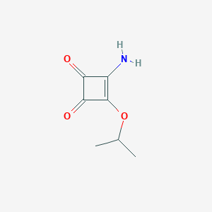 molecular formula C7H9NO3 B062596 3-Amino-4-propan-2-yloxycyclobut-3-ene-1,2-dione CAS No. 176261-90-8