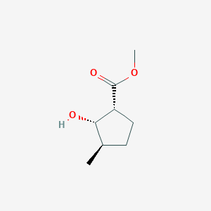 molecular formula C8H14O3 B062605 Cyclopentanecarboxylic acid, 2-hydroxy-3-methyl-, methyl ester, (1alpha,2alpha,3beta)- CAS No. 170422-96-5