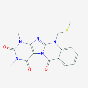 Purino[8,7-b]quinazoline-2,4,6(1H,3H,11H)-trione,  1,3-dimethyl-11-[(methylthio)methyl]-