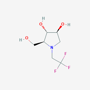 molecular formula C7H12F3NO3 B062644 (2S,3S,4S)-2-(Hydroxymethyl)-1-(2,2,2-trifluoroethyl)pyrrolidine-3,4-diol CAS No. 188905-59-1