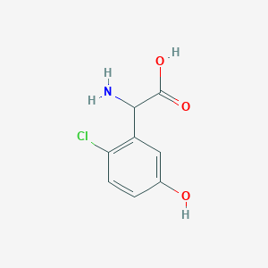 molecular formula C8H8ClNO3 B062647 2-Chloro-5-hydroxyphenylglycine CAS No. 170846-74-9