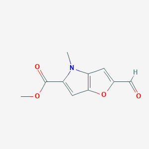 molecular formula C10H9NO4 B062656 2-甲酰-4-甲基-4H-呋喃并[3,2-b]吡咯-5-羧酸甲酯 CAS No. 164667-56-5
