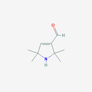 molecular formula C9H15NO B062675 3-formyl-2,5-dihydro-2,2,5,5-tetramethyl-1H-pyrrole CAS No. 170810-86-3