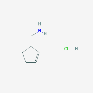 molecular formula C6H12ClN B6275488 (Cyclopent-2-en-1-yl)methanamine hydrochloride CAS No. 58714-86-6