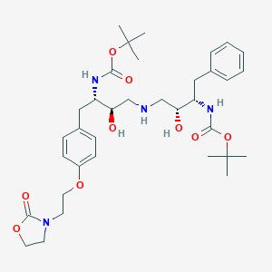 tert-butyl N-[(2S,3R)-3-hydroxy-4-[[(2R,3S)-2-hydroxy-3-[(2-methylpropan-2-yl)oxycarbonylamino]-4-[4-[2-(2-oxo-1,3-oxazolidin-3-yl)ethoxy]phenyl]butyl]amino]-1-phenylbutan-2-yl]carbamate