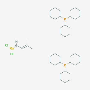 molecular formula C41H74Cl2P2Ru B062842 Dichloro(3-methyl-2-butenylidene)bis(tricyclohexylphosphine)ruthenium(II) CAS No. 194659-03-5