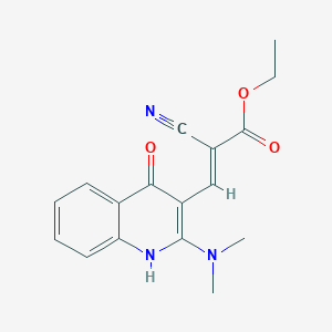 Ethyl 2-cyano-3-(2-(dimethylamino)-1,4-dihydro-4-oxo-3-quinolinyl)-2-propenoate