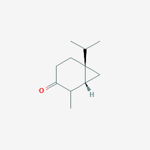 molecular formula C11H18O B062853 Bicyclo[4.1.0]heptan-3-one, 2-methyl-6-(1-methylethyl)-, (1alpha,6alpha)-(9CI) CAS No. 178686-04-9