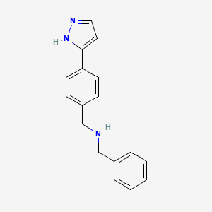 molecular formula C17H17N3 B6285763 Benzyl-[4-(2H-pyrazol-3-yl)-benzyl]-amine CAS No. 179056-69-0