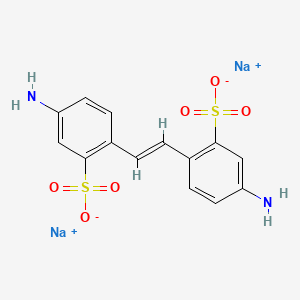 molecular formula C14H13N2NaO6S2 B6285845 sodium 5-amino-2-[(E)-2-(4-amino-2-sulfophenyl)ethenyl]benzenesulfonate CAS No. 25394-13-2