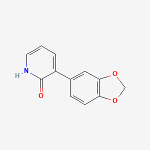 molecular formula C12H9NO3 B6285885 2-Hydroxy-3-(3,4-methylenedioxyphenyl)pyridine CAS No. 1261908-22-8