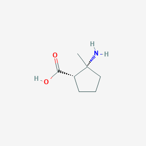 molecular formula C7H13NO2 B6286014 cis-2-Amino-2-methyl-cyclopentanecarboxylic acid CAS No. 756450-21-2