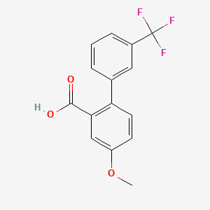 molecular formula C15H11F3O3 B6286083 5-Methoxy-2-(3-trifluoromethylphenyl)benzoic acid CAS No. 926238-79-1
