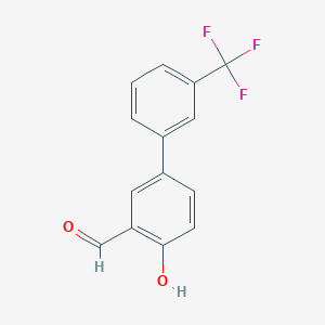 molecular formula C14H9F3O2 B6286089 2-Formyl-4-(3-trifluoromethylphenyl)phenol CAS No. 893737-70-7