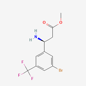 molecular formula C11H11BrF3NO2 B6286230 methyl (3S)-3-amino-3-[3-bromo-5-(trifluoromethyl)phenyl]propanoate CAS No. 1213590-57-8