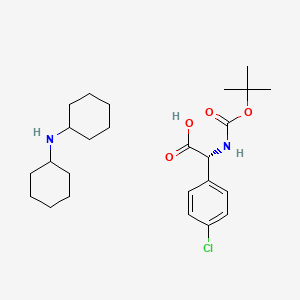 molecular formula C25H39ClN2O4 B6286268 (2R)-2-(4-chlorophenyl)-2-[(2-methylpropan-2-yl)oxycarbonylamino]acetic acid;N-cyclohexylcyclohexanamine CAS No. 917027-07-7