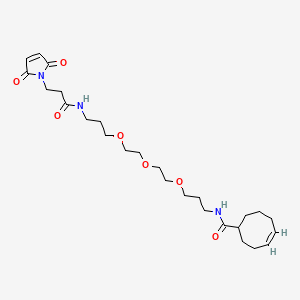 molecular formula C26H41N3O7 B6286673 (4E)-N-[3-[2-[2-[3-[3-(2,5-dioxopyrrol-1-yl)propanoylamino]propoxy]ethoxy]ethoxy]propyl]cyclooct-4-ene-1-carboxamide CAS No. 1914971-04-2