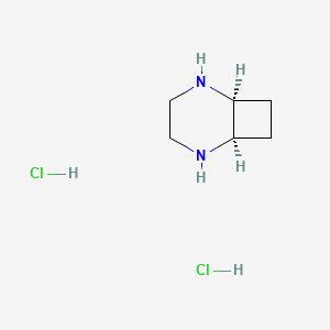 molecular formula C6H14Cl2N2 B6286676 cis-2,5-Diazabicyclo[4.2.0]octane;dihydrochloride CAS No. 2566777-95-3