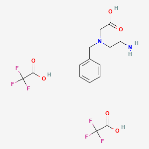 molecular formula C15H18F6N2O6 B6286701 N-(2-Aminoethyl)-N-benzylglycine Bis(trifluoroacetate) CAS No. 2451065-67-9
