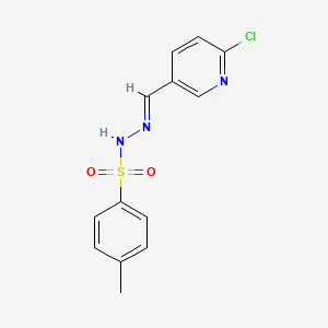 molecular formula C13H12ClN3O2S B6287078 N'-((6-Chloropyridin-3-yl)methylene)-4-methylbenzenesulfonohydrazide CAS No. 2586233-01-2