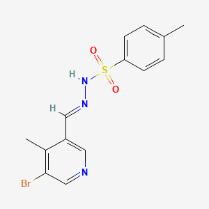 molecular formula C14H14BrN3O2S B6287213 N'-((5-Bromo-4-methylpyridin-3-yl)methylene)-4-methylbenzenesulfonohydrazide CAS No. 2586233-05-6