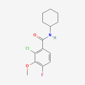 B6287400 2-Chloro-N-cyclohexyl-4-fluoro-3-methoxybenzamide CAS No. 2586126-81-8