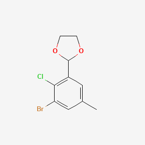 molecular formula C10H10BrClO2 B6287655 2-(3-Bromo-2-chloro-5-methylphenyl)-1,3-dioxolane CAS No. 2586125-73-5