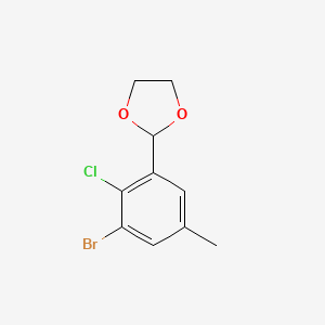 B6287655 2-(3-Bromo-2-chloro-5-methylphenyl)-1,3-dioxolane CAS No. 2586125-73-5