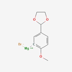 molecular formula C10H11BrMgO3 B6287699 magnesium;2-(4-methoxybenzene-5-id-1-yl)-1,3-dioxolane;bromide CAS No. 738580-47-7