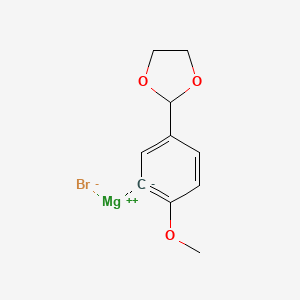 B6287699 5-(1,3-Dioxolan-2-yl)-2-methoxyphenylmagnesium bromide, 0.25M THF CAS No. 738580-47-7