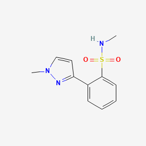 molecular formula C11H13N3O2S B6288085 N-Methyl-2-(1-methyl-1H-pyrazol-3-yl)-benzenesulfonamide, 95% CAS No. 2737205-78-4
