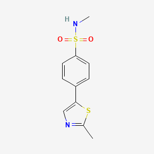 molecular formula C11H12N2O2S2 B6288124 N-Methyl-4-(2-methyl-thiazol-5-yl)-benzenesulfonamide, 95% CAS No. 2737205-49-9