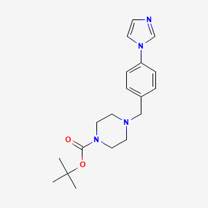 molecular formula C19H26N4O2 B6288314 tert-butyl 4-[(4-imidazol-1-ylphenyl)methyl]piperazine-1-carboxylate CAS No. 1043508-50-4