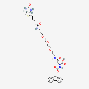 molecular formula C39H53N5O10S B6288428 Fmoc-Asp(biotinyl-PEG)-OH 