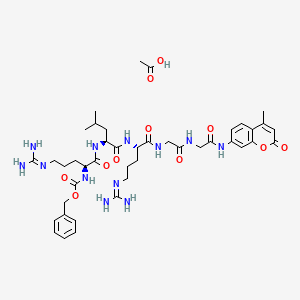 molecular formula C42H60N12O11 B6288766 Z-Arg-Leu-Arg-Gly-Gly-AMC acetate 