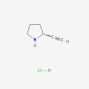molecular formula C6H10ClN B6288841 (2R)-2-ethynylpyrrolidine hydrochloride CAS No. 2199141-10-9