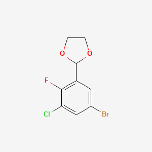 molecular formula C9H7BrClFO2 B6288851 2-(5-Bromo-3-chloro-2-fluorophenyl)-1,3-dioxolane CAS No. 2504204-09-3
