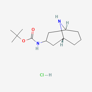molecular formula C13H25ClN2O2 B6288859 TERT-BUTYL (3-ENDO)-9-AZABICYCLO[3.3.1]NON-3-YLCARBAMATE HCL CAS No. 2550693-02-0