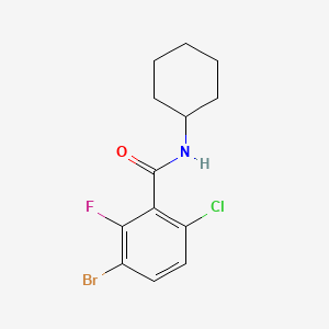 molecular formula C13H14BrClFNO B6288866 3-Bromo-6-chloro-N-cyclohexyl-2-fluorobenzamide CAS No. 2504202-19-9
