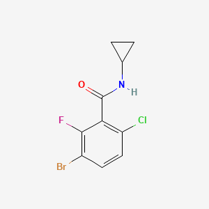 molecular formula C10H8BrClFNO B6288887 3-Bromo-6-chloro-N-cyclopropyl-2-fluorobenzamide CAS No. 2504201-83-4