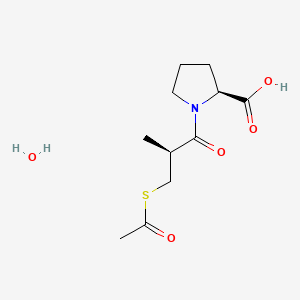 B6289021 1-[(2S)-3-(Acetylthio)-2-methylpropionyl]-L-proline, hydrate;  90% CAS No. 801293-45-8