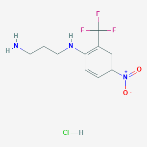 molecular formula C10H13ClF3N3O2 B6289079 N-[4-nitro-2-(trifluoromethyl)phenyl]propane-1,3-diamine hydrochloride CAS No. 1047652-77-6