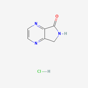 molecular formula C6H6ClN3O B6289657 6,7-Dihydropyrrolo[3,4-b]pyrazin-5-one;hydrochloride CAS No. 2624417-02-1