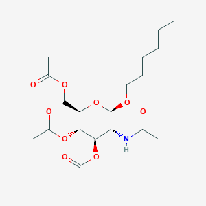 molecular formula C20H33NO9 B062897 Hexyl 2-acetamido-3,4,6-tri-O-acetyl-2-deoxy-b-D-glucopyranoside CAS No. 172945-26-5