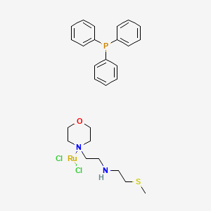 molecular formula C27H35Cl2N2OPRuS B6289714 dichlororuthenium;N-(2-methylsulfanylethyl)-2-morpholin-4-ylethanamine;triphenylphosphane CAS No. 1799824-01-3