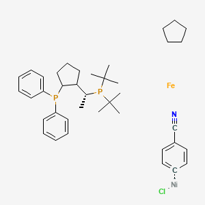 molecular formula C39H54ClFeNNiP2- B6289742 benzonitrile;chloronickel;cyclopentane;ditert-butyl-[(1R)-1-(2-diphenylphosphanylcyclopentyl)ethyl]phosphane;iron CAS No. 2049086-34-0