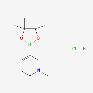 molecular formula C12H23BClNO2 B6289766 [1-Methyl-1,2,5,6-tetrahydropyridine-3-yl]boronic acid pinacol ester hydrochloride CAS No. 2716849-16-8