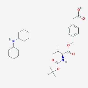 molecular formula C31H50N2O6 B6289876 N-cyclohexylcyclohexanamine;2-[4-[[(2S)-3-methyl-2-[(2-methylpropan-2-yl)oxycarbonylamino]butanoyl]oxymethyl]phenyl]acetic acid CAS No. 80613-26-9