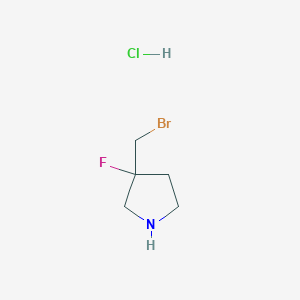 molecular formula C5H10BrClFN B6289942 3-(Bromomethyl)-3-fluoro-pyrrolidine;hydrochloride CAS No. 2306268-96-0
